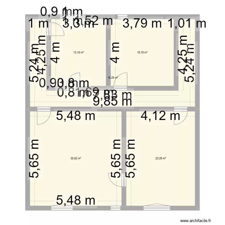 V2 BUREAU CAVAILLON. Plan de 5 pièces et 101 m²