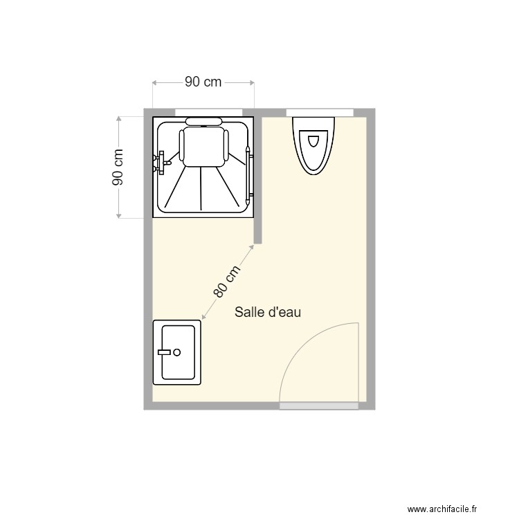 Plan après travaux ramon. Plan de 1 pièce et 5 m2