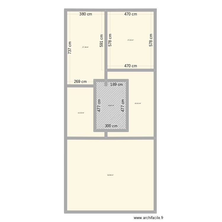 maison. Plan de 6 pièces et 165 m2