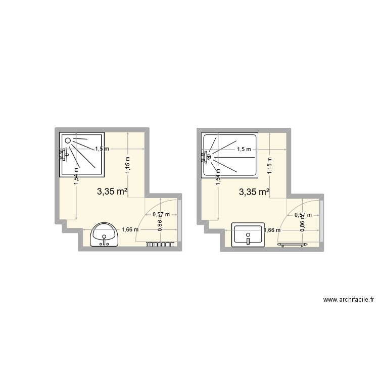 Valentin Gerard SDB. Plan de 2 pièces et 7 m2