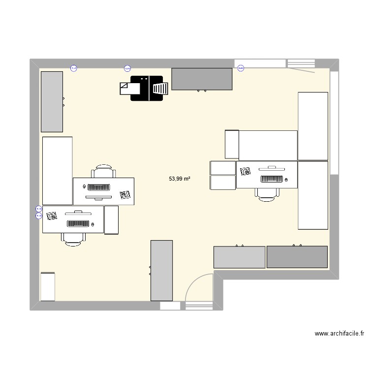 Bureau Nantes 108. Plan de 1 pièce et 54 m2
