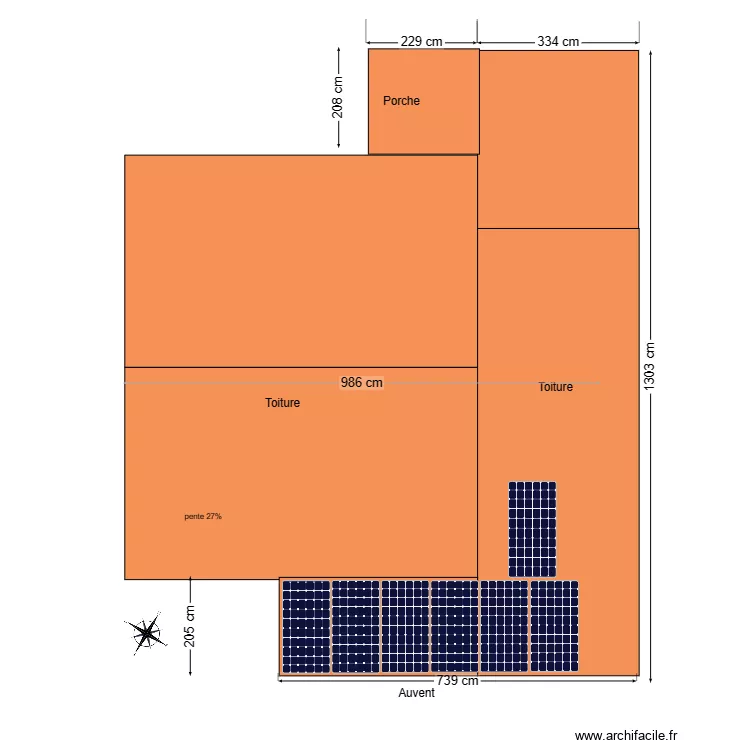 panneaux photovolta&iuml;ques colle sur loup v6. Plan de 