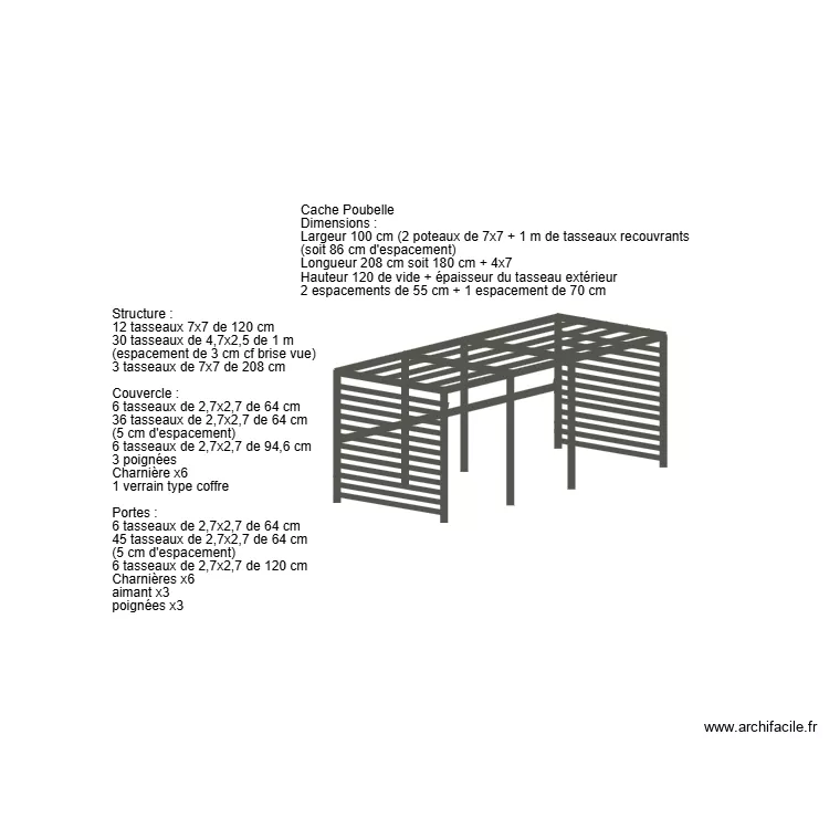 Cache poubelle. Plan de 