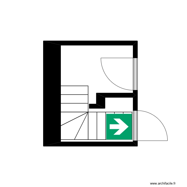 cage d'escalier cave fermette. Plan de 