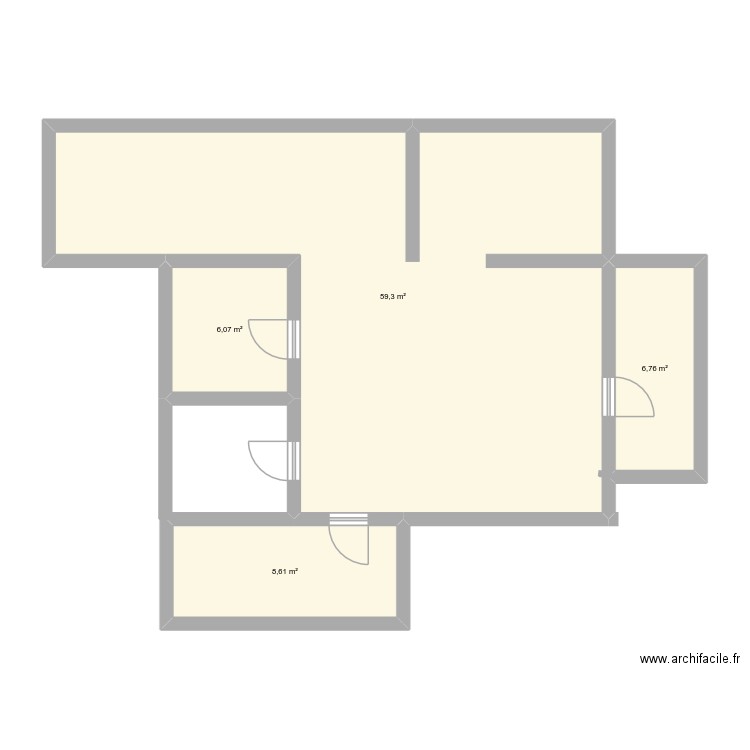 SEMUR. Plan de 4 pièces et 81 m2