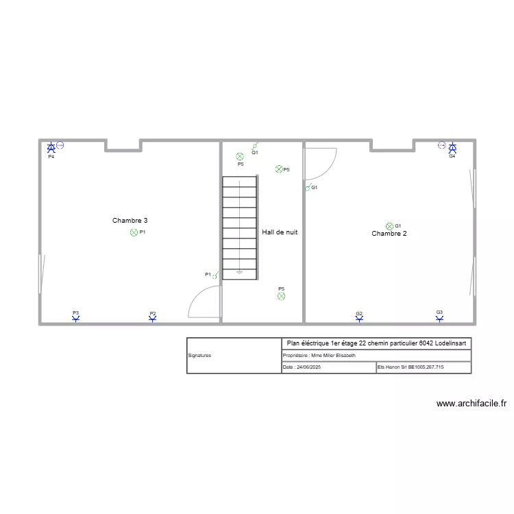 1 er &eacute;tage chemin particulier. Plan de 