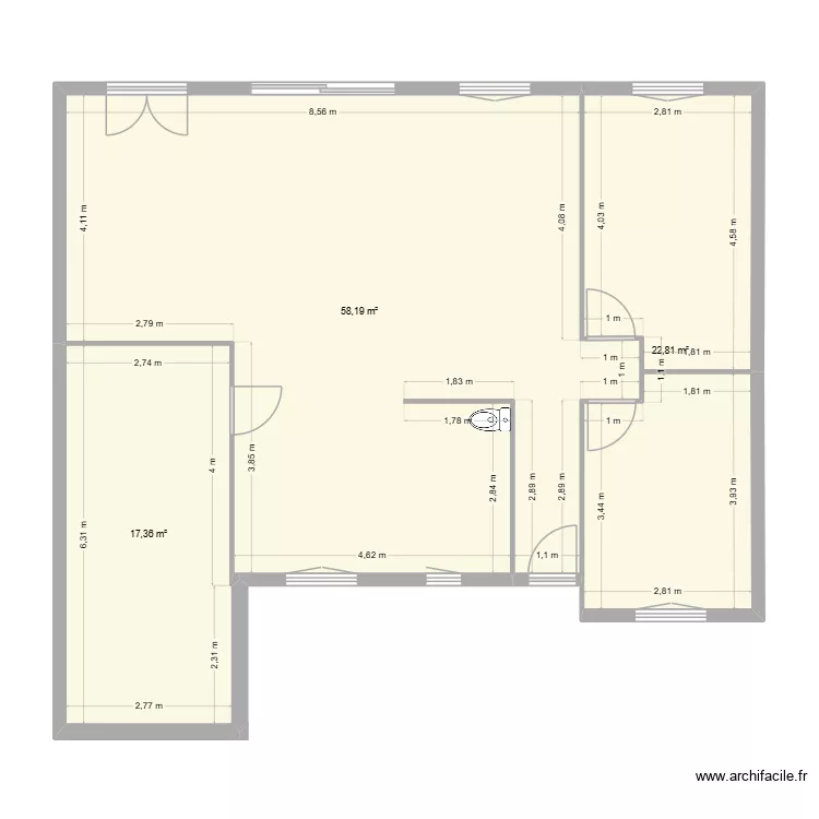 Alexandre. Plan de 3  et 98 m²