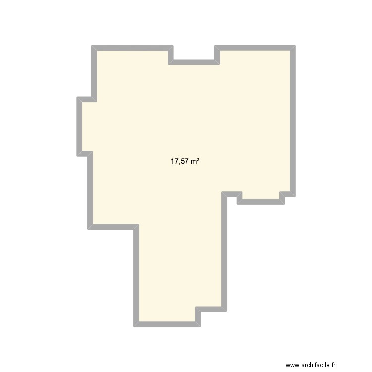 plan sol studio JJ. Plan de 1 pièce et 18 m2