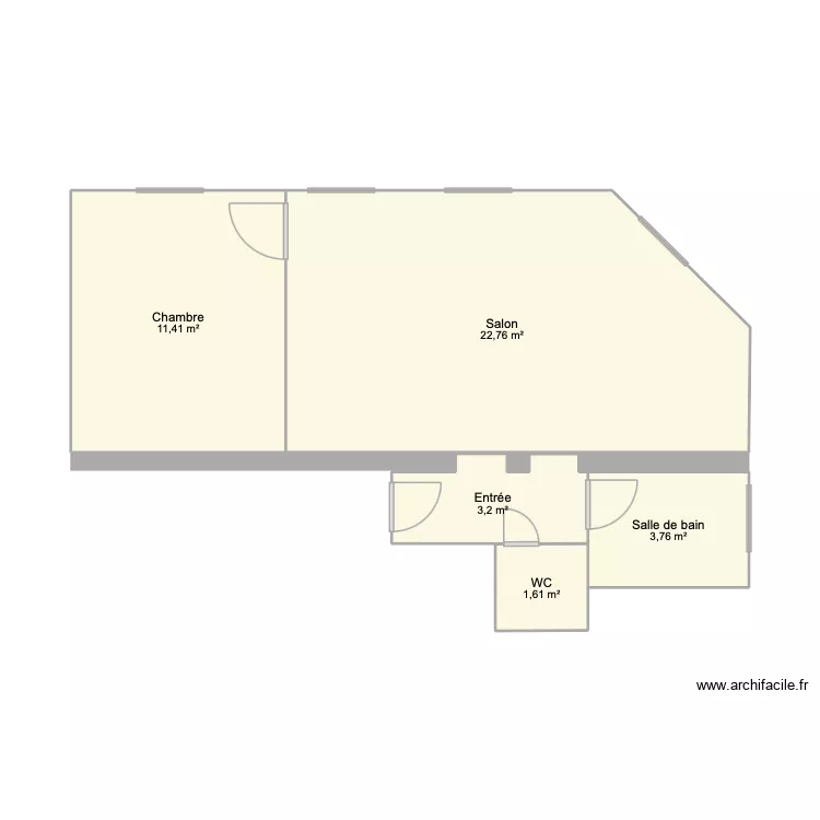 App 2. Plan de 5 pièces et 43 m² App 2. Plan de 5 pièces et 43 m²