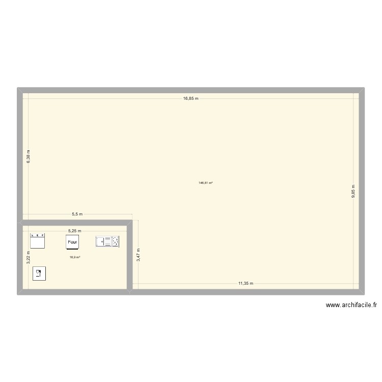 nixon. Plan de 2 pièces et 164 m2