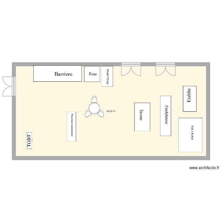 palns machine salle melec. Plan de 1 pièce et 89 m2