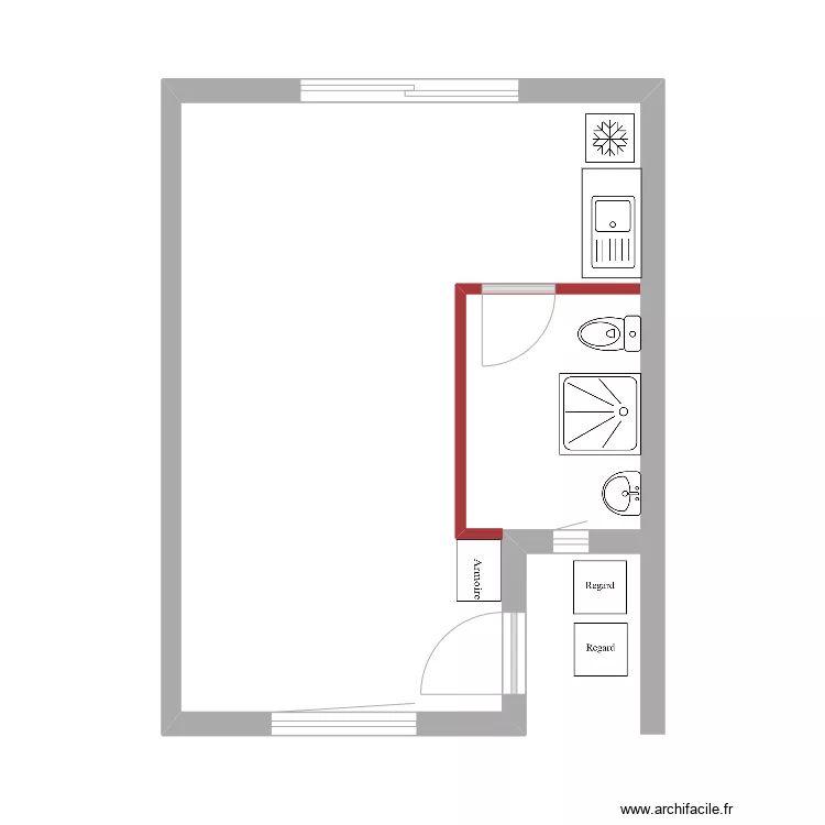 Chambre 7 - Version 2. Plan de 