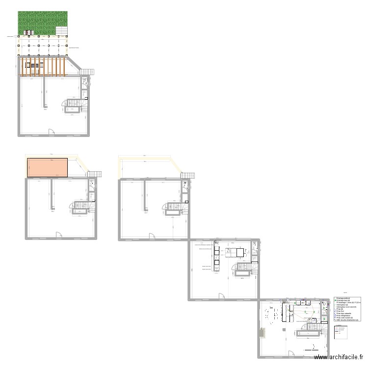 cuisine sandy. Plan de 20 pièces et 392 m2