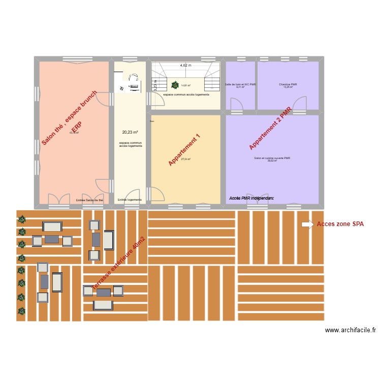 Malatray v1. Plan de 17 pièces et 528 m2