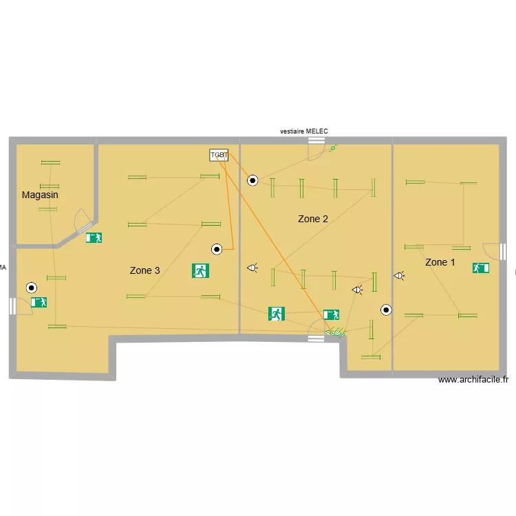 Plan architectural atelier 3. Plan de 