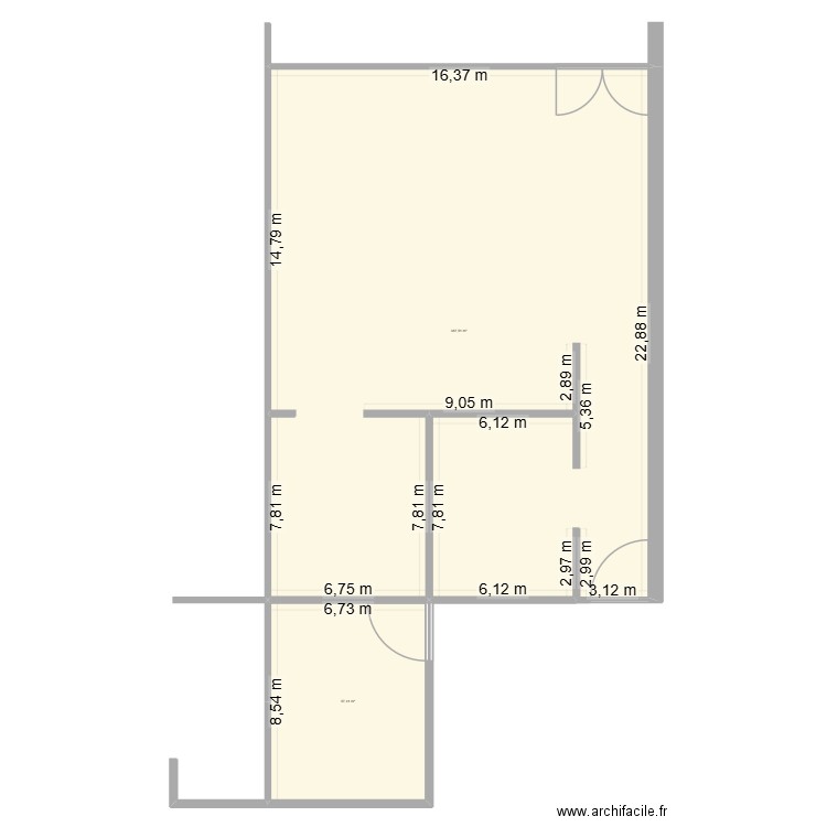 essaie 1. Plan de 2 pièces et 425 m2