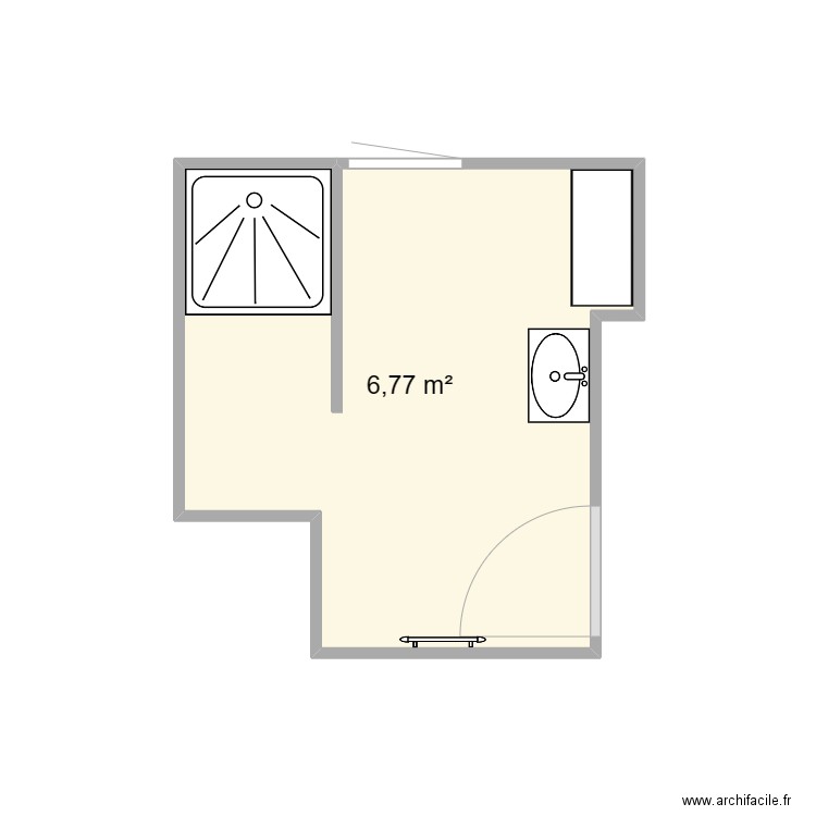 salle de bain. Plan de 1 pièce et 7 m2