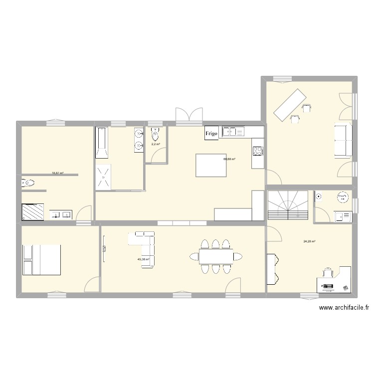 nadege. Plan de 5 pièces et 157 m2