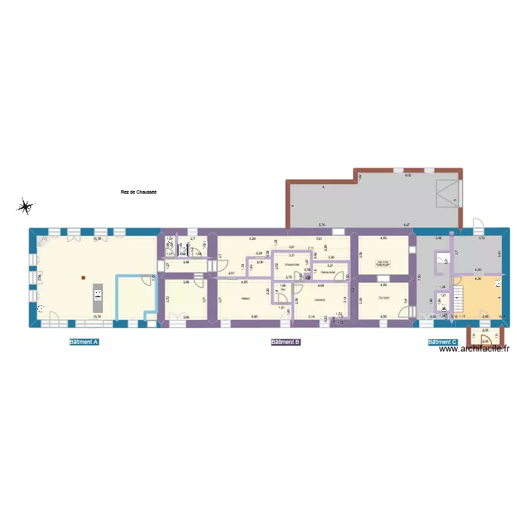 Moulin. Plan de 35  et 1257 m²