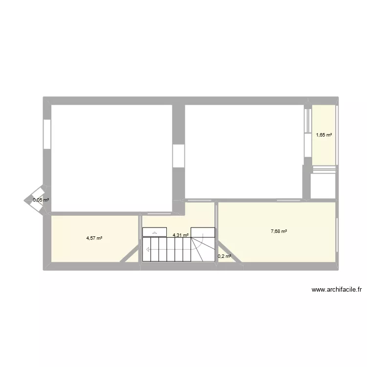 1er etage schaerbeek. Plan de 6  et 18 m²