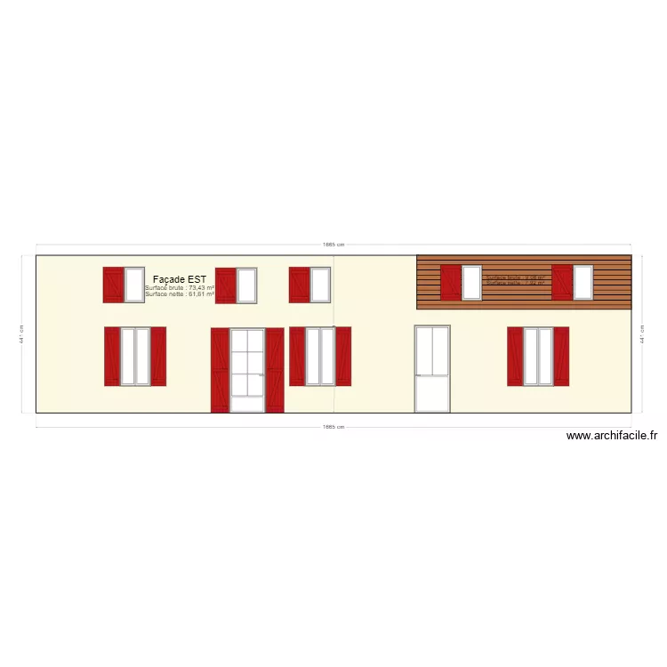 Façade EST. Plan de Façade EST. Plan de