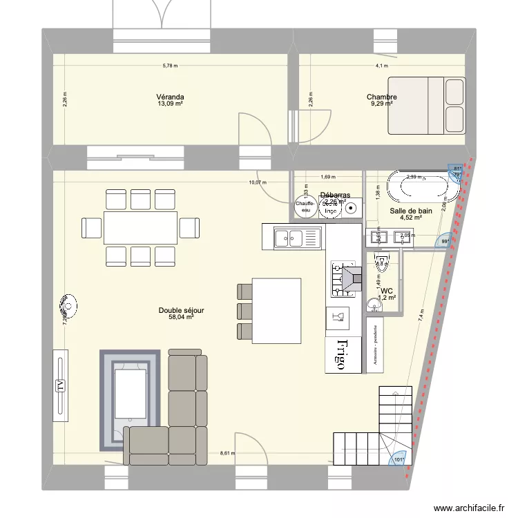 RDC GUILLAC. Plan de 6 et 98 m² RDC GUILLAC. Plan de 6 et 98 m²