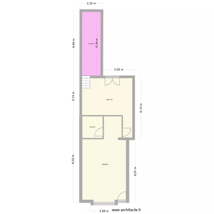 MOUGET SWIXIM. Plan de 4  et 64 m²