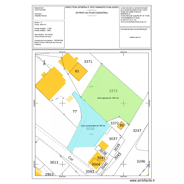 terrain habere poceh. Plan de 