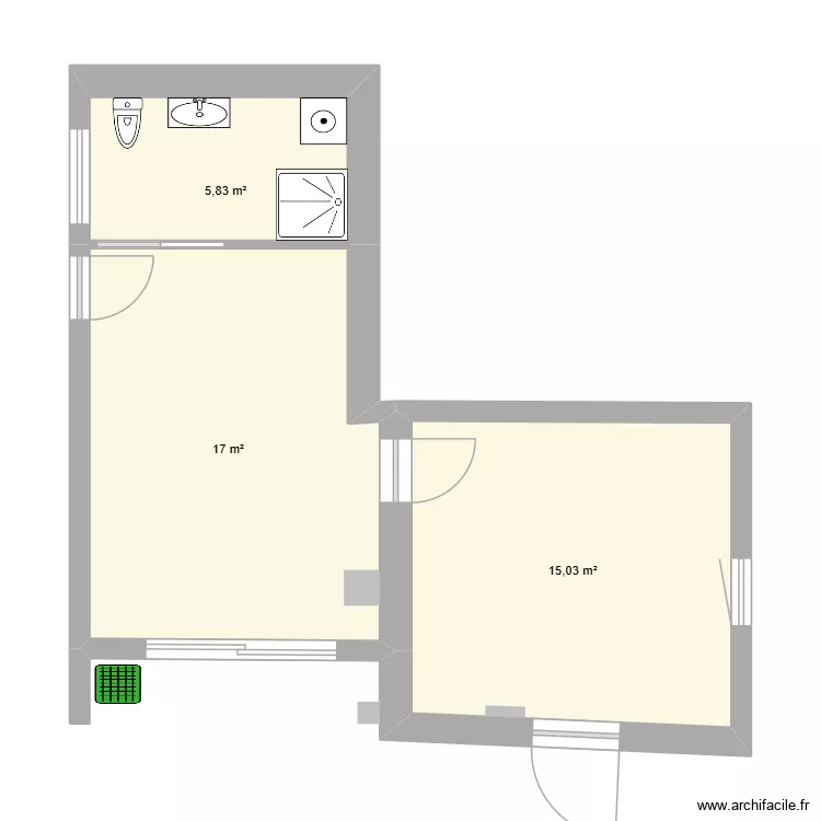 41 Amm&eacute;nagement. Plan de 3  et 38 m²