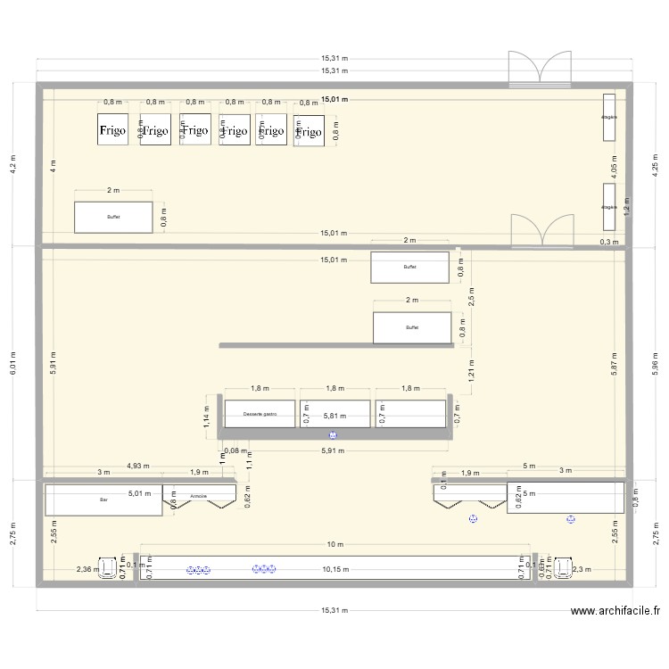 LGPDG. Plan de 2 pièces et 187 m2