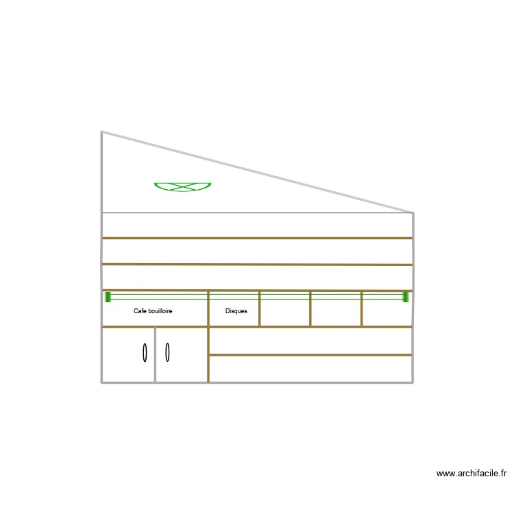 Mur coté bureau sans porte. Plan de 0 pièce et 0 m2