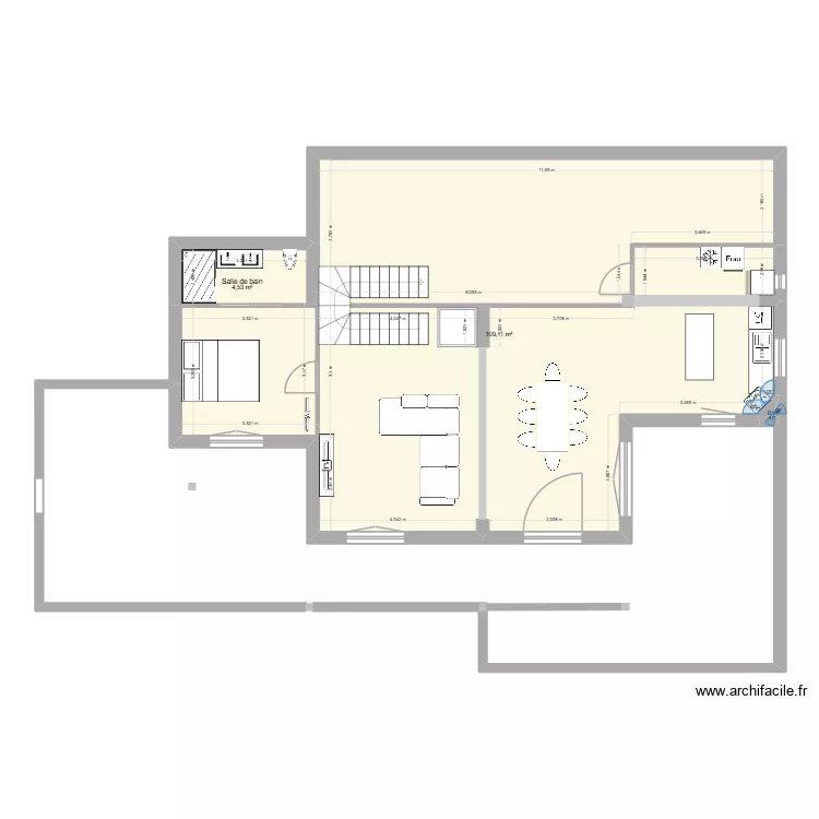 Plan villa BAOU 1. Plan de 2  et 114 m²