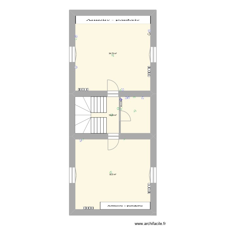 CHILLIE. Plan de 3 pièces et 84 m2
