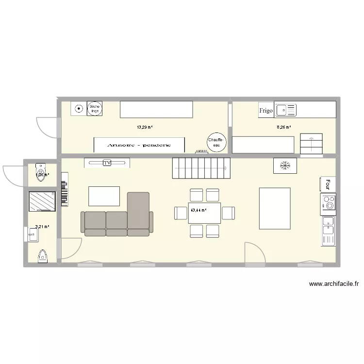 MEUBLES KIKI. Plan de 5  et 69 m²