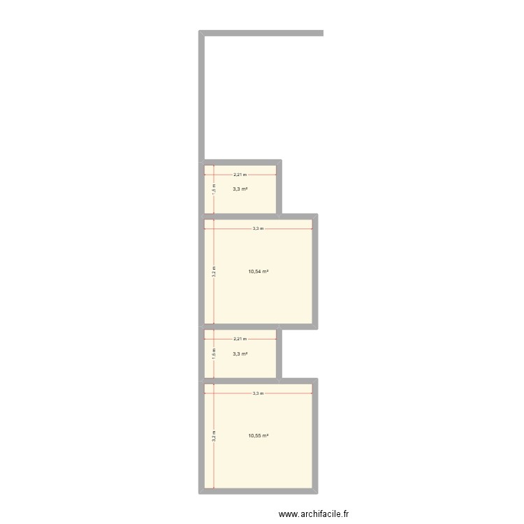 muss house. Plan de 4 pièces et 28 m2