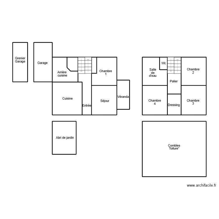 PLOMEUR LOUSSOUARN. Plan de 17 pièces et 74 m2