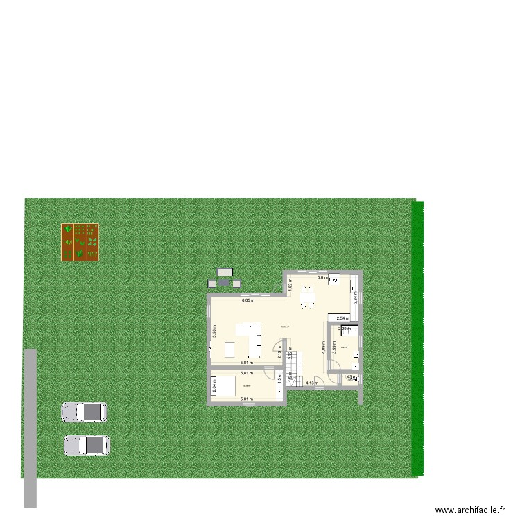 maison2. Plan de 4 pièces et 98 m2