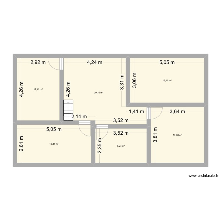 Plan 4. Plan de 6 pièces et 84 m2