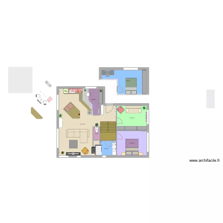 Maison THISE V3.5. Plan de 7  et 87 m²