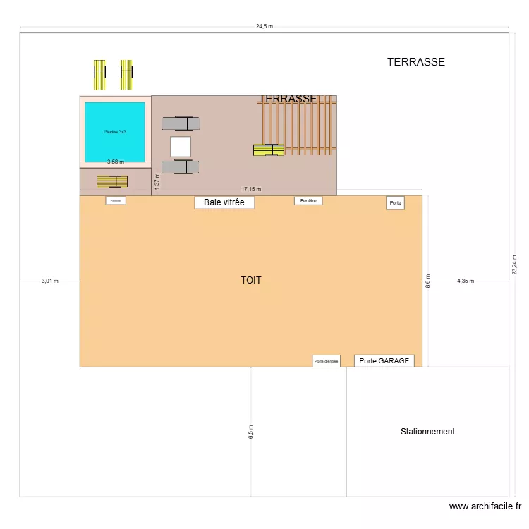 Extérieur maison TERRASSE. Plan de Extérieur maison TERRASSE. Plan de