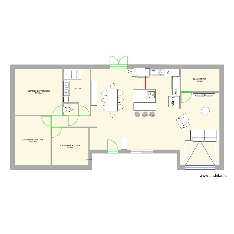 MAISON 1. Plan de 0 pièce et 0 m2