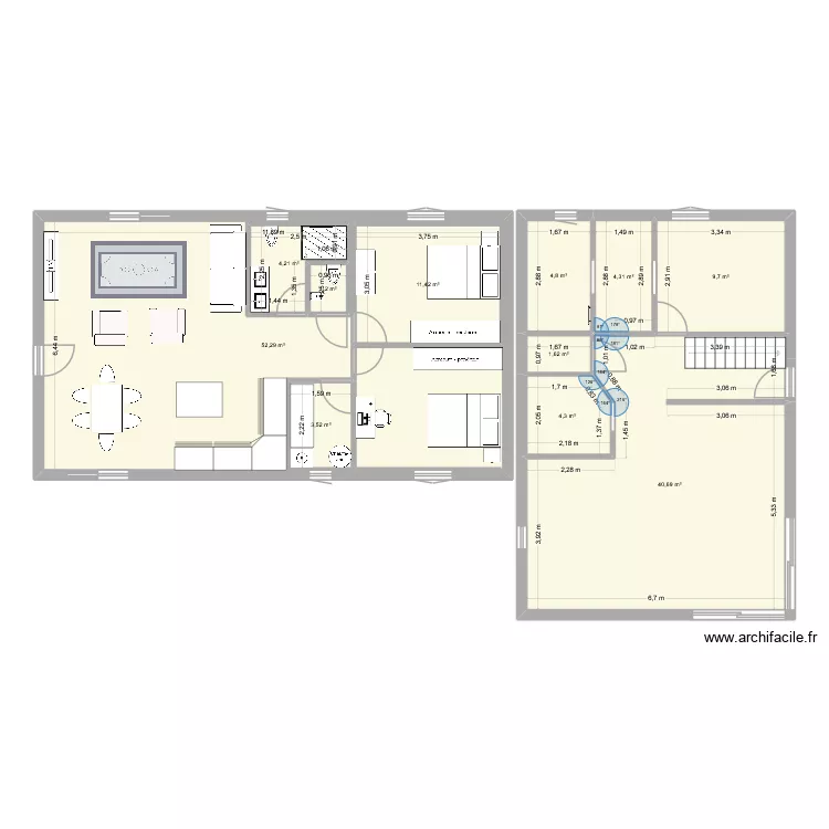 Projet Goutelle. Plan de 11 pièces et 162 m² Projet Goutelle. Plan de 11 pièces et 162 m²