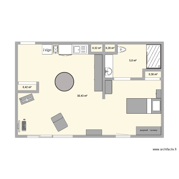 papy2. Plan de 6 pièces et 46 m2