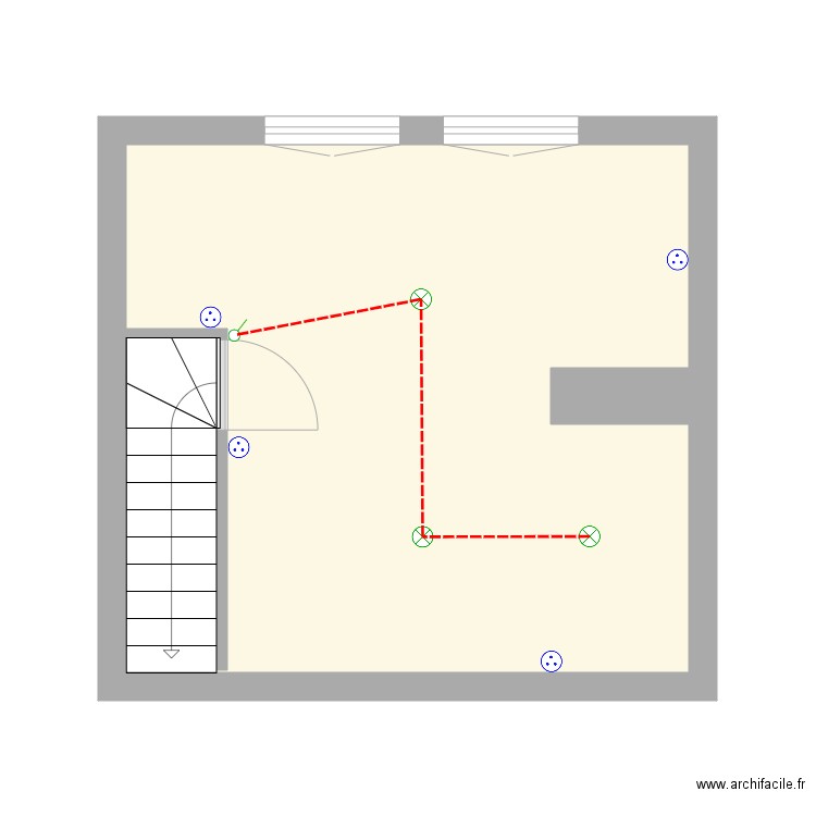 M. GLADHOFER - BLOIs COMBLE. Plan de 1 pièce et 22 m2