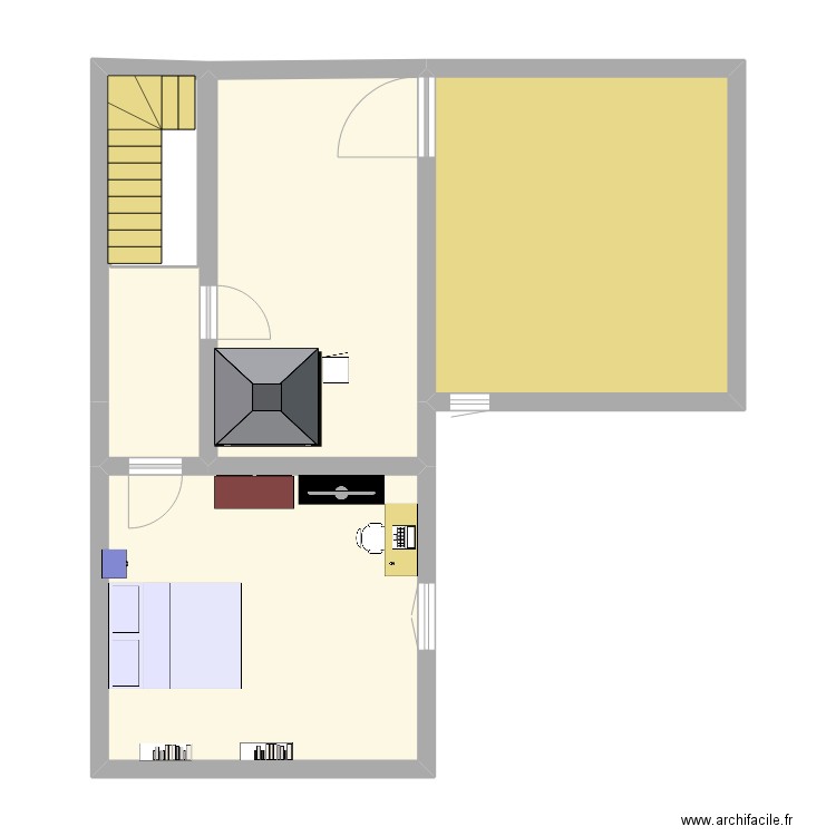Ferolle etage 1. Plan de 5 pièces et 69 m2