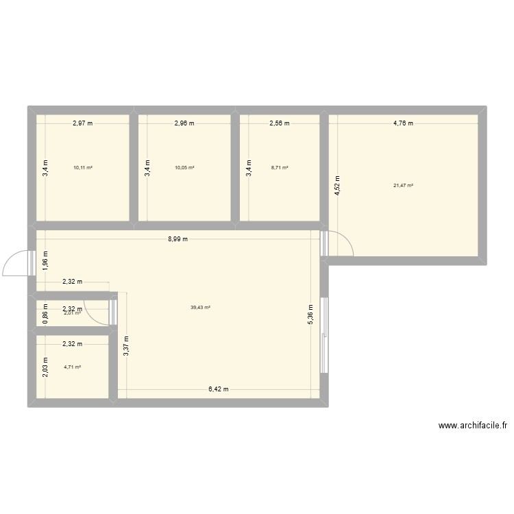 croettwiller. Plan de 7 pièces et 96 m2