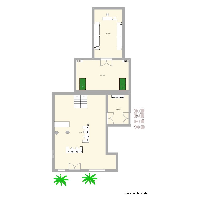 BUAHAHAHA. Plan de 4 pièces et 109 m2