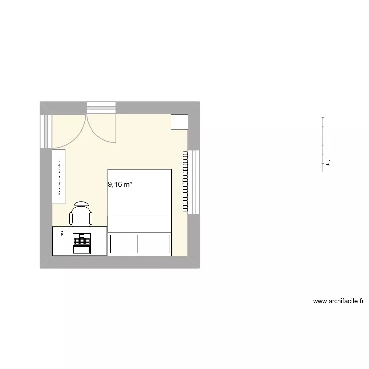 essai 3. Plan de 1  et 9 m²