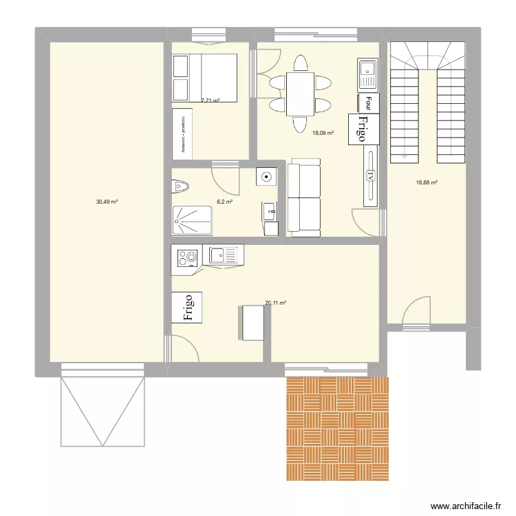 Maison voisin. Plan de 6  et 101 m²