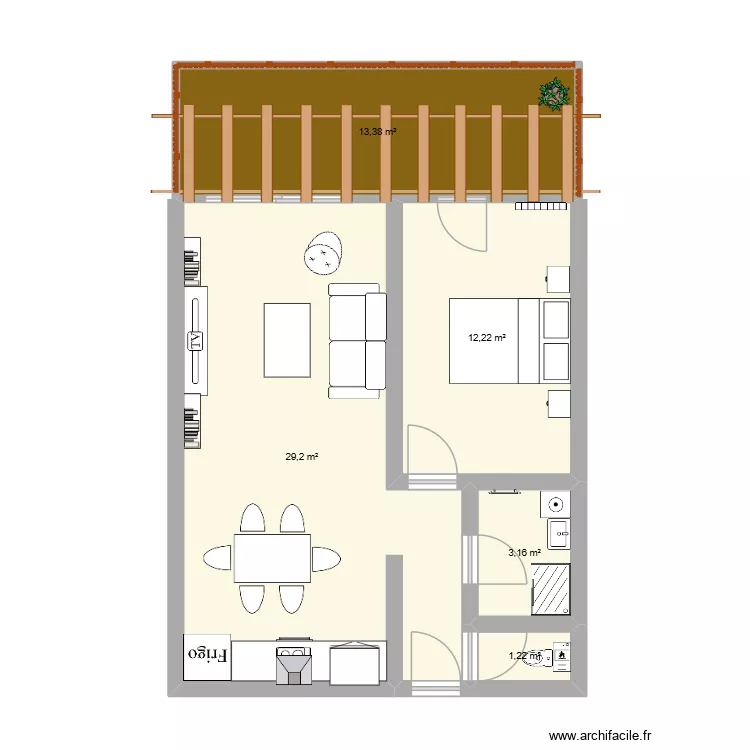 Essai Appart prairies St Martin. Plan de 5 pièces et 59 m² Essai Appart prairies St Martin. Plan de 5 pièces et 59 m²